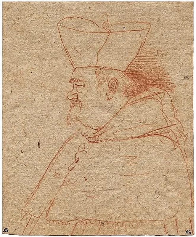 Il giovane - studio di caricature di cardinale